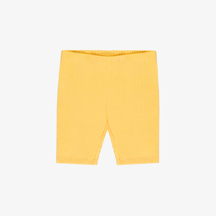 Legging court jaune en tricot côtelé, enfant