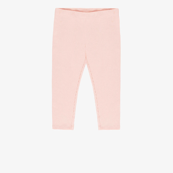 Legging rose pâle en tricot côtelé longeur ¾, enfant