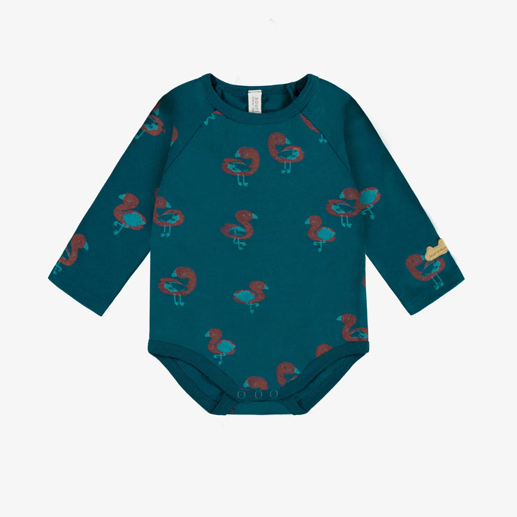 Cache-couche turquoise en jersey extensible à motifs de flamants, naissance
