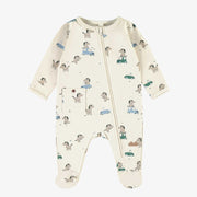 Pyjama une pièce crème à motifs de chevaux, naissance