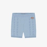 Short bleu pâle en tricot, naissance