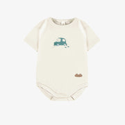 Cache-couche crème avec voiture, naissance