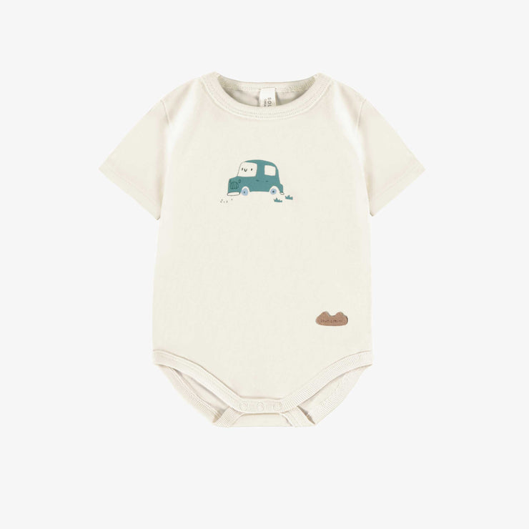 Cache-couche crème avec voiture, naissance