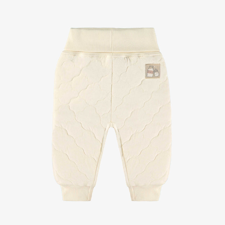 Dos du pantalon unisexe crème en jersey matelassé, naissance