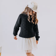 Jupe crème en tulle de polyester, enfant